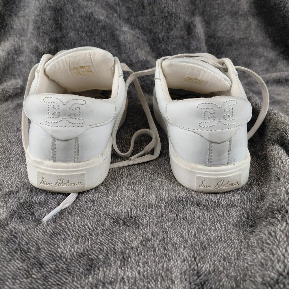 Sam‎ Edelman Ethyl Leather Low Top Sneakers White Women's Size 7.5M